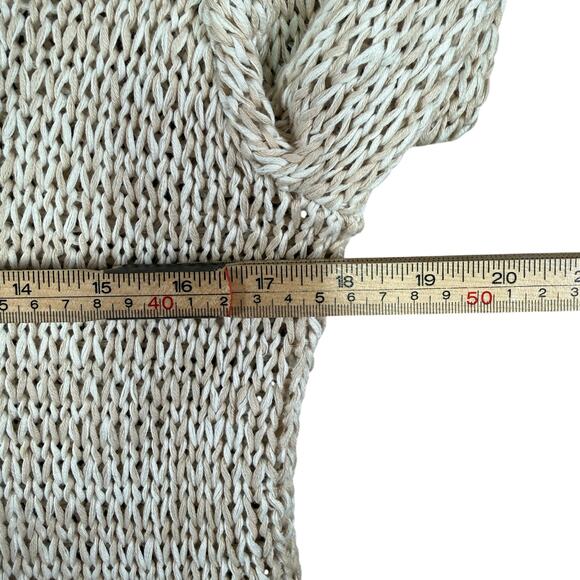 Eileen Fisher Organic Cotton Open Knit Pullover Sweater Top Neutral Boho | M - Picture 7 of 9